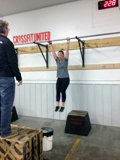 Jessica during the 2013 Open just after learning pull-ups